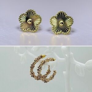 The Golden Earrings Duo Bundle, stainless steel